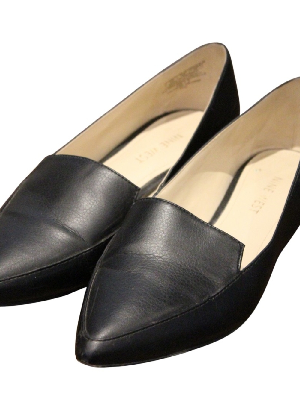 2/$40 🏷 Nine West Black Pointed Toe Flats Size 7.5